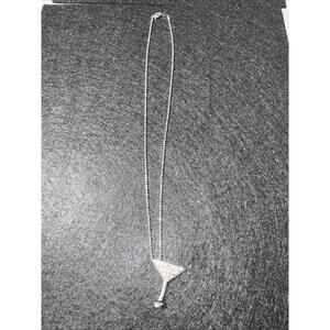 Martini Necklace In 18k Gold Plate And Small Rhinestones